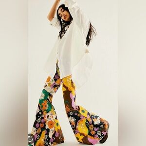 Free People Flare Jeans "Just Float On Psychedelic"